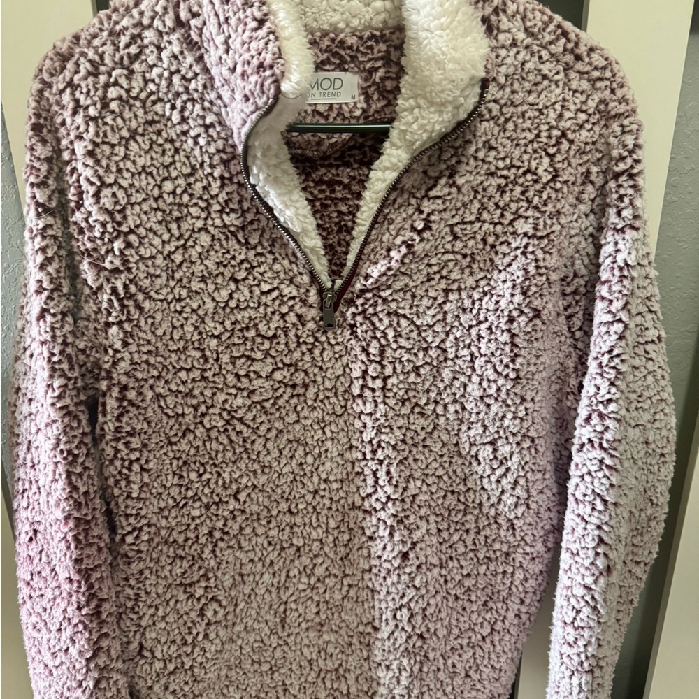 MOD Women's Cozy Pink Sherpa Fleece Pullover